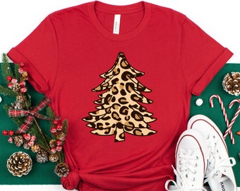 Leopard Christmas Tree, Christmas Tree Shirt, Merry Christmas Shirt, Leopard Tree, Cute Christmas Shirt, Merry Christmas Tree