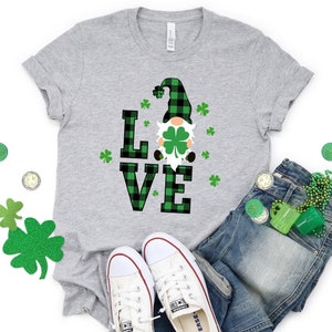 St Patricks Gnome Shirt, St Patricks Gnome Love Shirt, Shamrock Shirt, St Pattys Day Shirt, Lucky Shirt, Saint Patricks Day Shirt