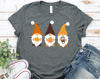 Fall Gnome Shirt, Autumn Gnome Shirt, Gnome Shirt, Fall Gnome, Cute Fall Shirt, Halloween Gnomes, Gnome Fall Shirt, Fall Gnomes Tshirt