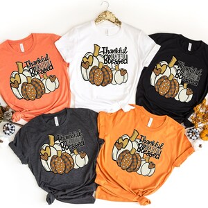 Thankful Grateful Blessed Shirt, Thankful Shirt, Grateful Shirt, Blessed Shirt, Cheetah Pumpkin Shirt, Thanksgiving Shirt, Hello Pumpkin