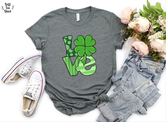 St. Patricks Day Shirt, Shamrock Shirt, St Pattys Day Shirt, Love Gnome Patrick Shirt, Lucky Shirt, Patricks Day Shirt, Four Leaf Clover