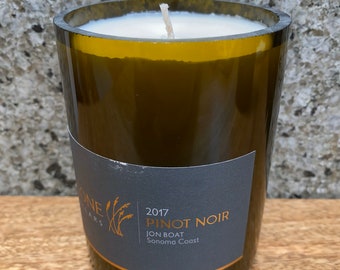 UpCycled Soy Wax Scented Candle | Jon Boat 2017 Pinot Noir Whetstone Wine Cellars | 750ml