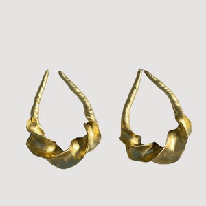 Teardrop hoop earrings, oversized hoops image 1