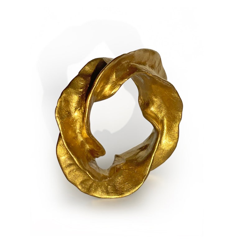 Gold Chunky Bracelet , Devine Wrist Cuff image 4
