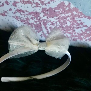 Headband, glittery organza, hair accessory ideal for Christmas, ultra Girly and so chic