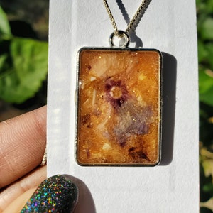 Pressed flower Resin pendant, Pressed Flower Necklace, Dried Flower Jewelry, Real Flower Necklace, Valentines Day Gift