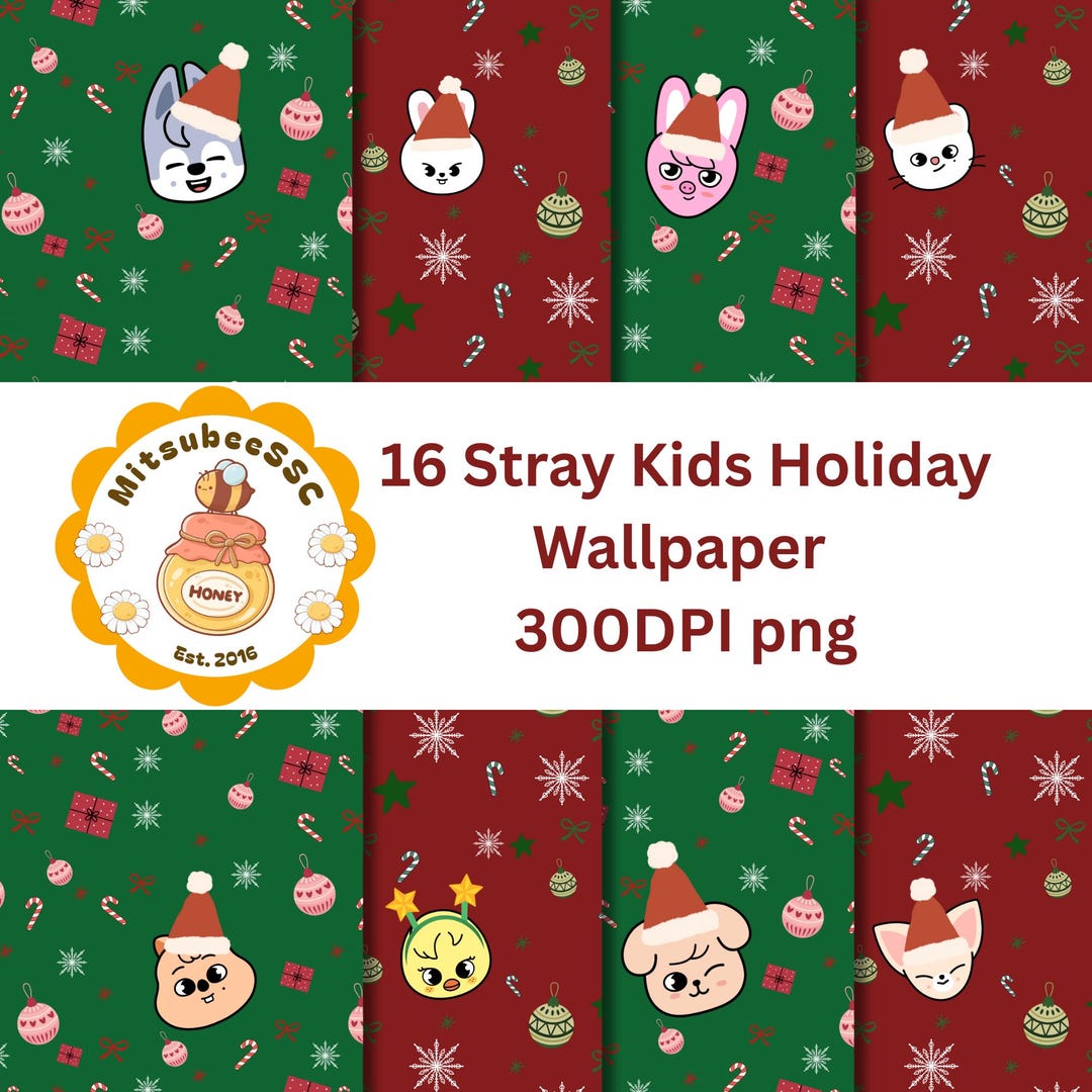 Stray Kids Skzoo Christmas Evel Seamless Holiday Seamless Pattern