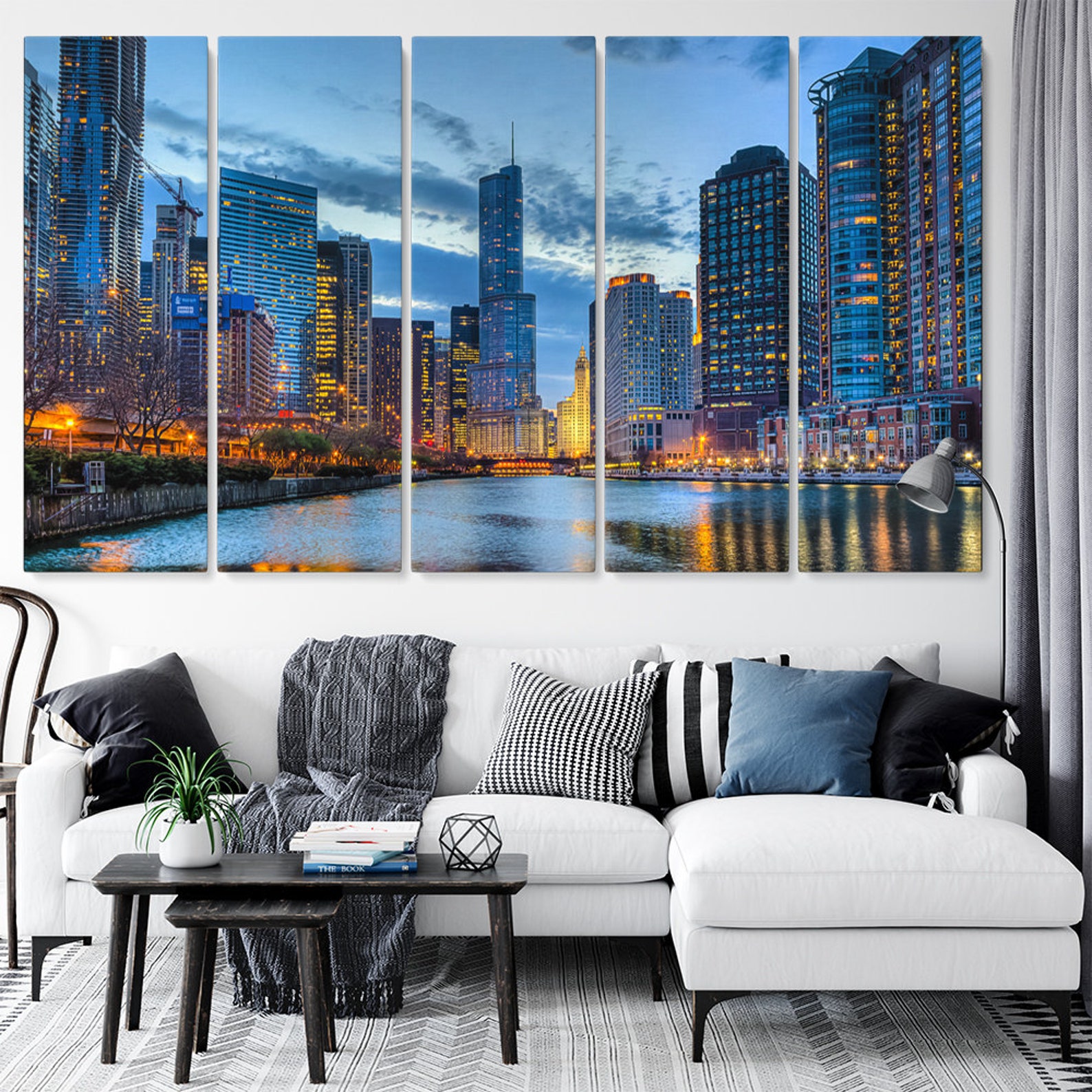 Canvas Print Chicago Wall Art Home Decor Chicago Skyline Etsy