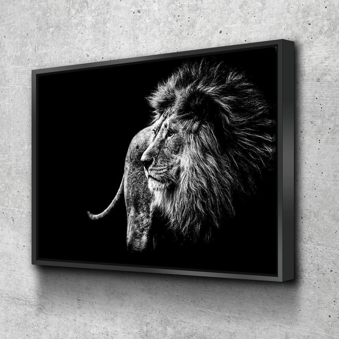 Black And White Lion Canvas Black And White Lion Wall Art. Etsy
