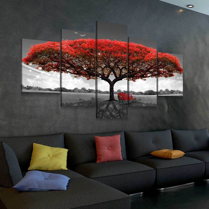 Tree Wall Art Extra Large Wall Art Modern Wall Decor Tree Etsy