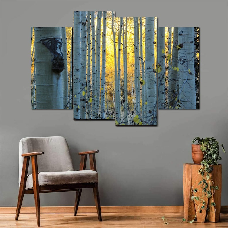 Birch Tree Wall Art Birch Tree Art Canvas Print Painting on - Etsy