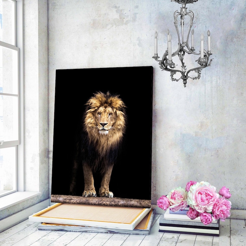 Lion Wall Art Lion Wall Decor Lion Poster Lion Canvas Lion Etsy