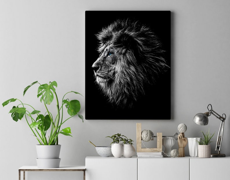 Blue Eyed Lion Lion Painting Lion Canvas Lion King Lion | Etsy