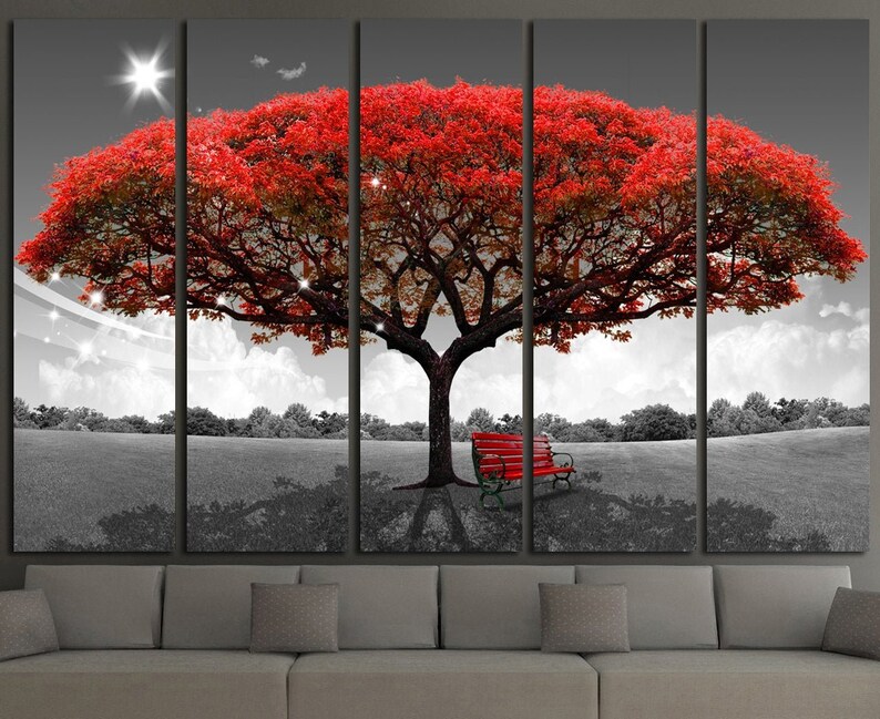 Tree Wall Art Extra Large Wall Art Modern Wall Decor Tree Etsy