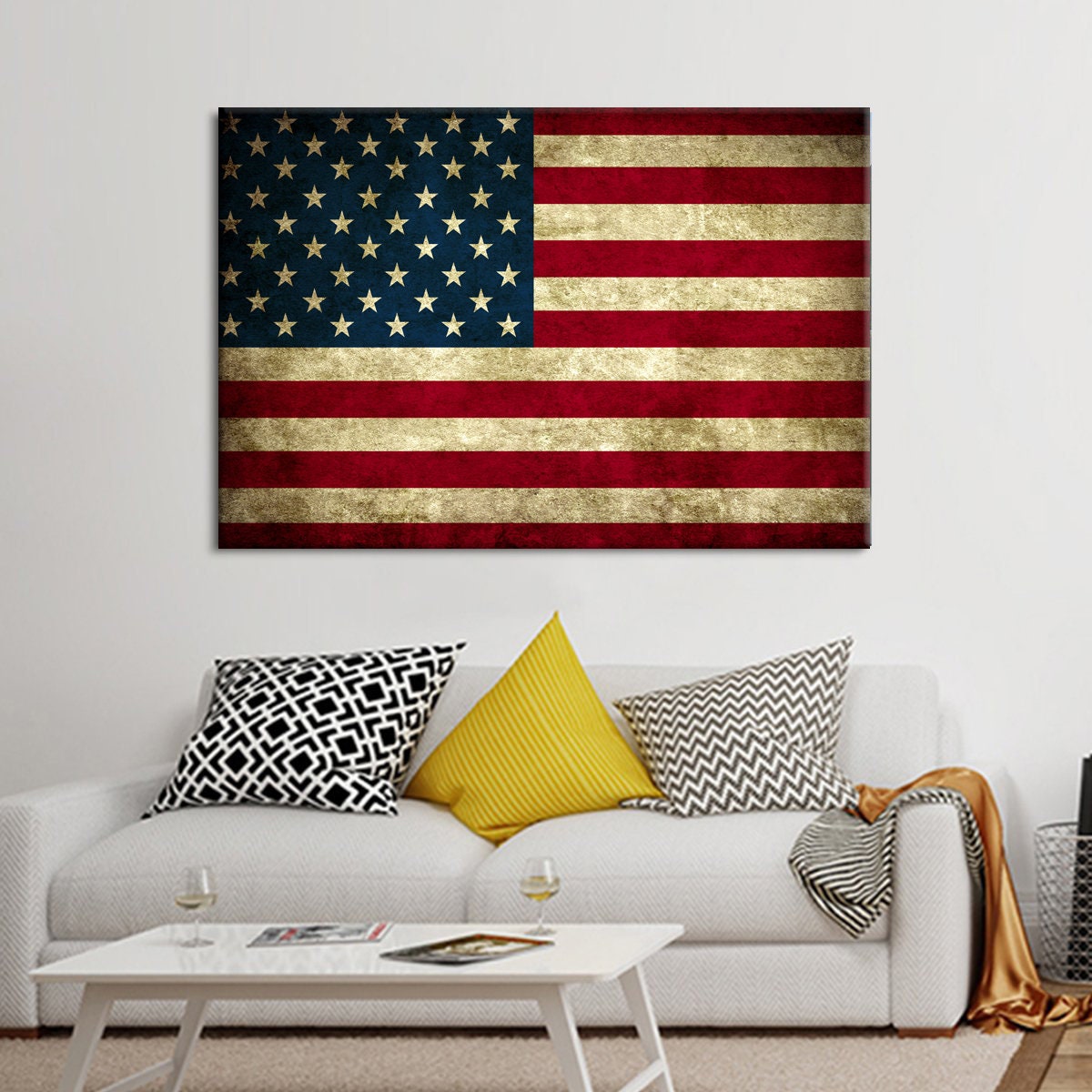 Rustic Flag American Flag Framed Art Flag Wall Panel Wall Art Etsy