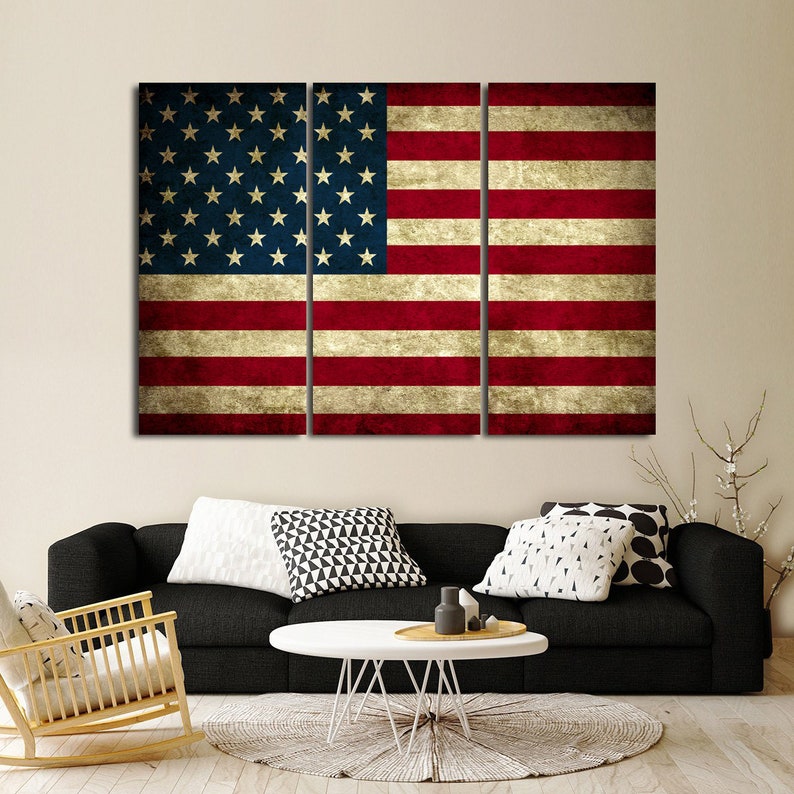 Rustic Flag American Flag Framed Art Flag Wall Panel Wall Art Etsy