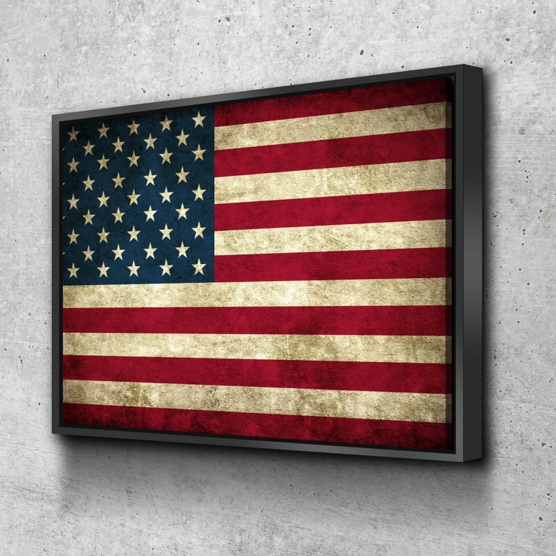 Rustic Flag American Flag Framed Art Flag Wall Panel Wall Art Etsy