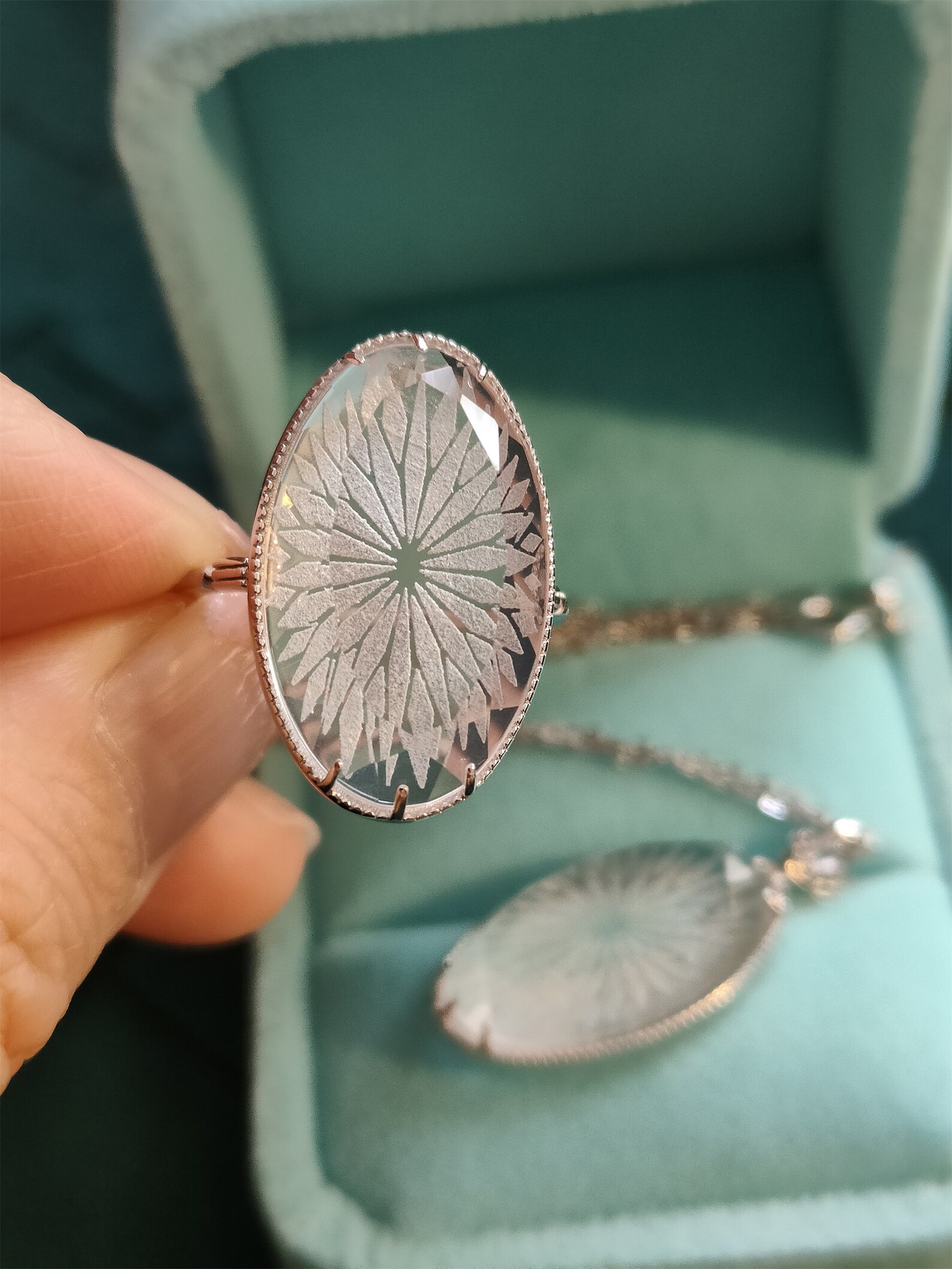 Big Clear Quartz Ring Oval Cut Ring Snowflake Ring Gold Etsy