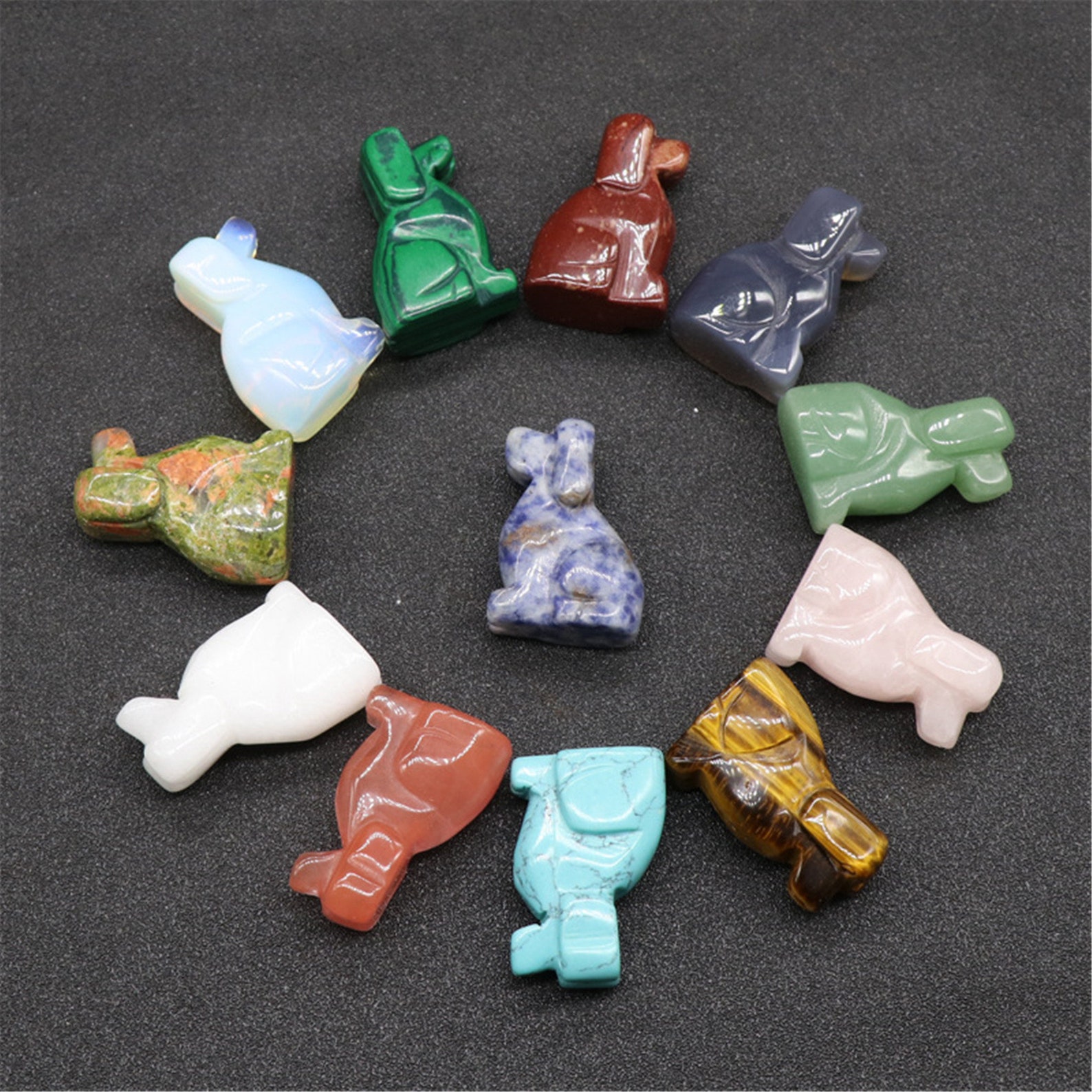12 PCS Mixed Quartz Dog Crystal Dog Hand Carved Crystal Etsy