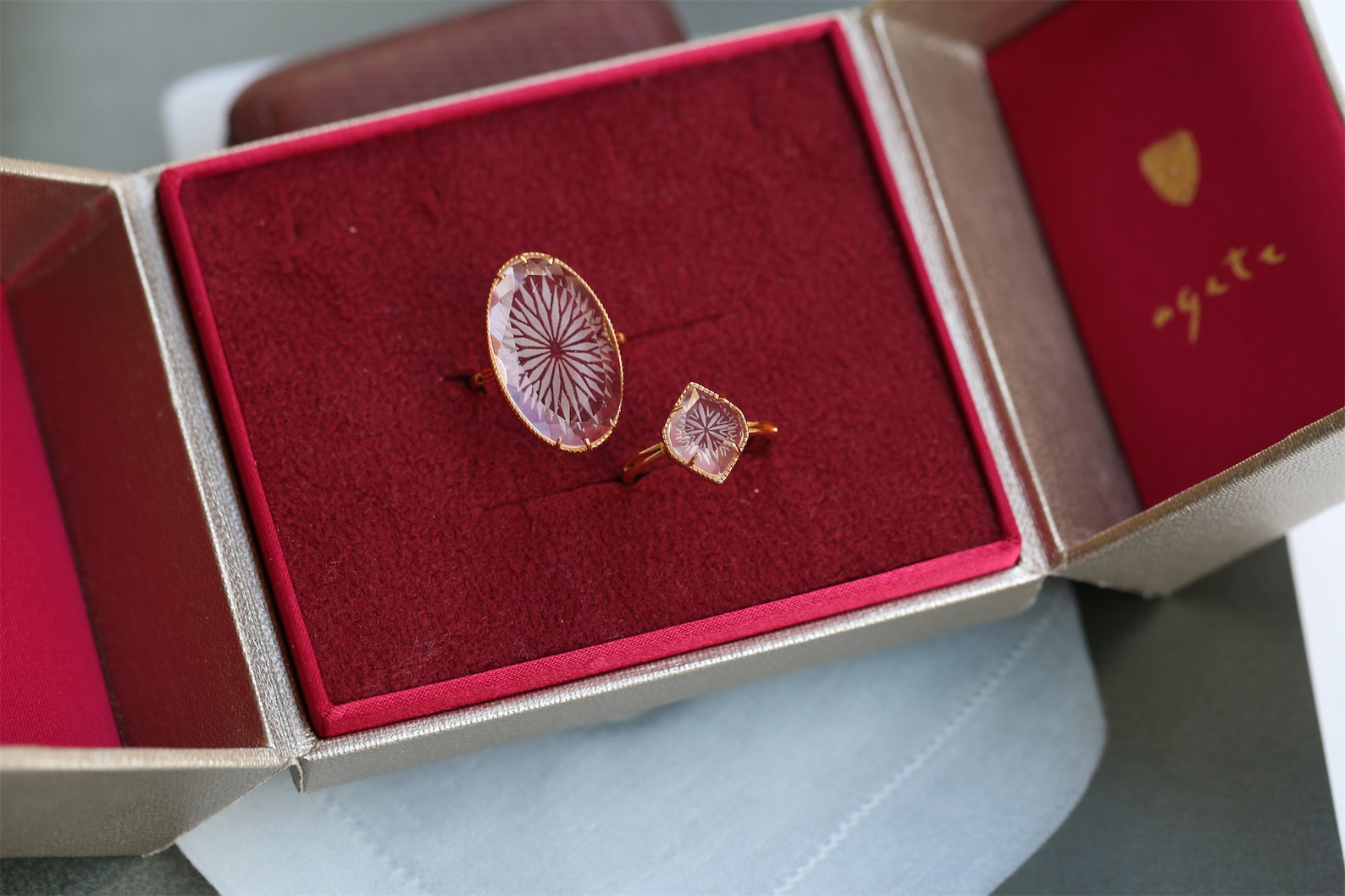 Big Clear Quartz Ring Oval Cut Ring Snowflake Ring Gold Etsy