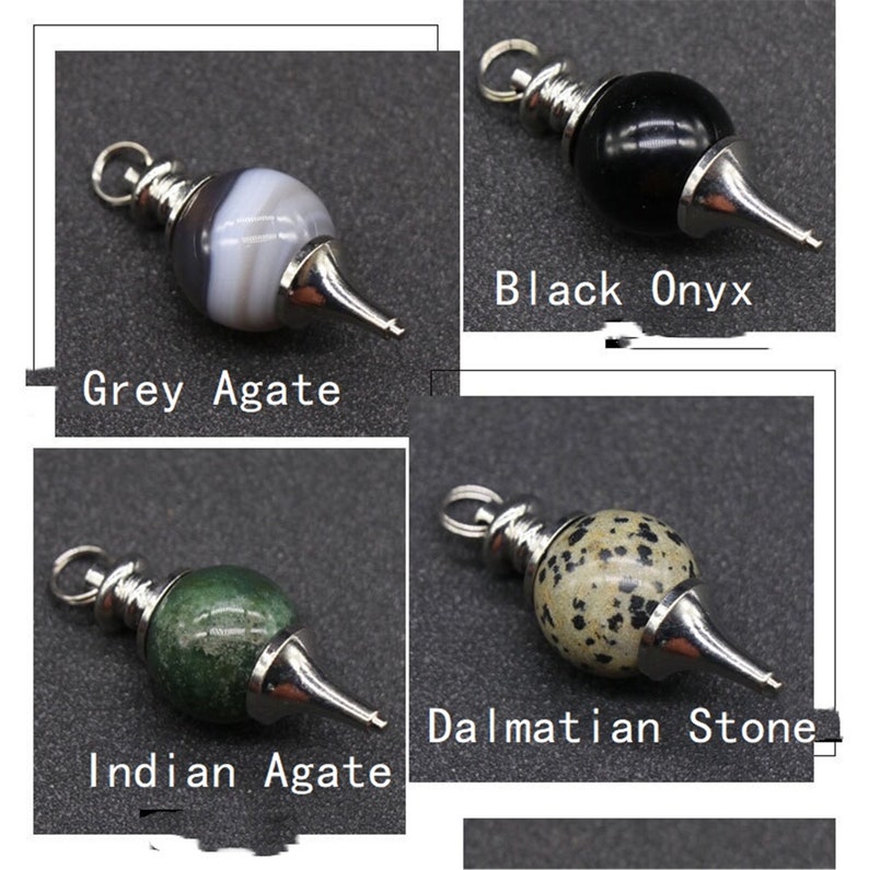 Pendulum Necklace Third Eye Gemstone Pendulum Pendant Crystal Pendulum Chakra Pendulum Necklace. Gemstone Sphere Jewelry