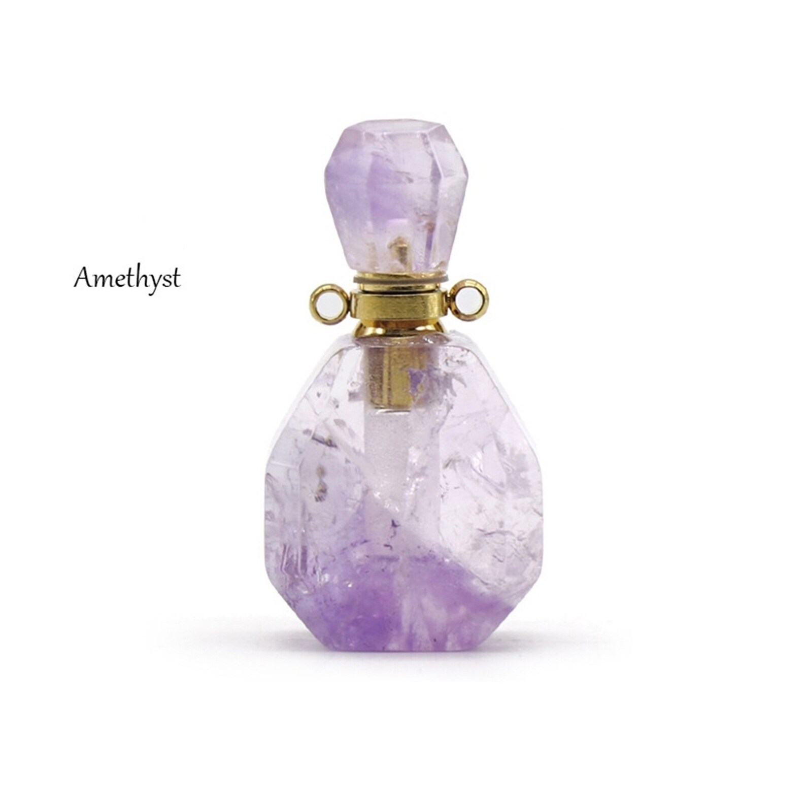 Natural Gemstone Perfume Bottle Pendant Perfume Bottle Etsy