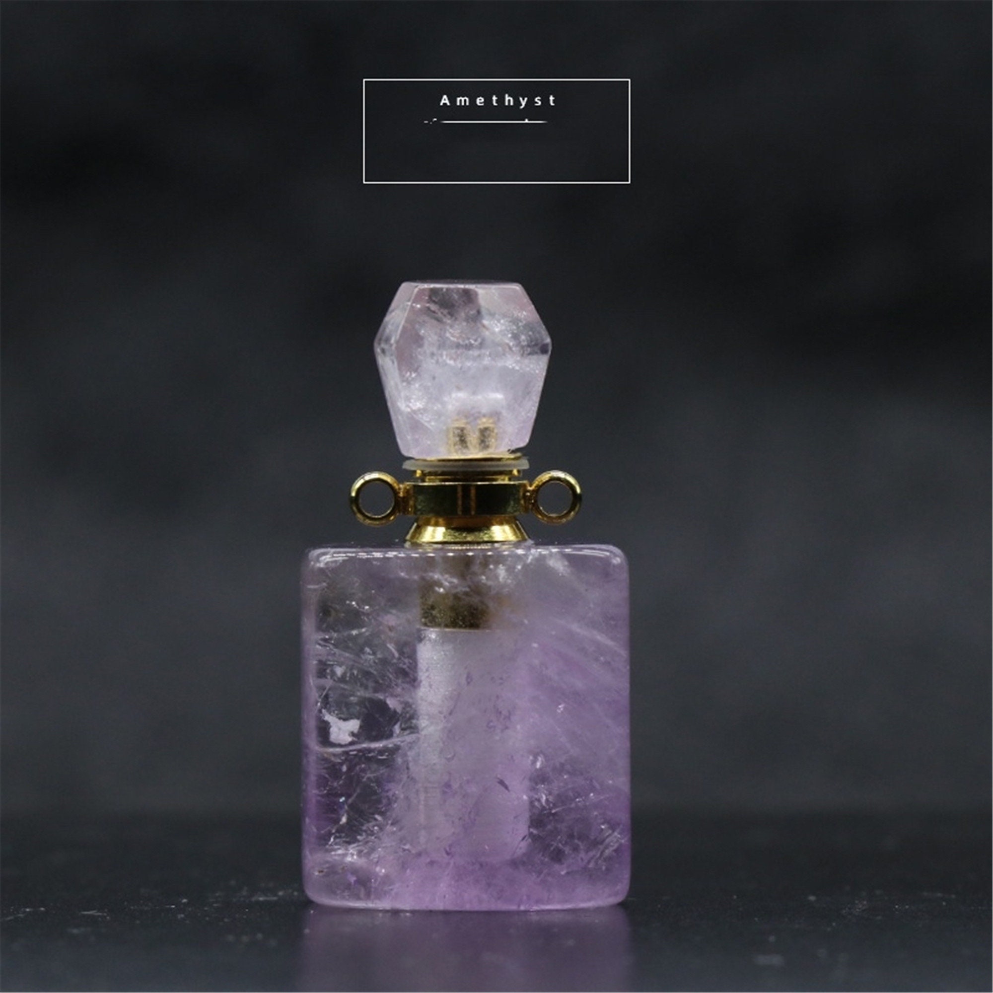 Natural Gemstone Perfume Bottle Pendant Perfume Bottle Etsy