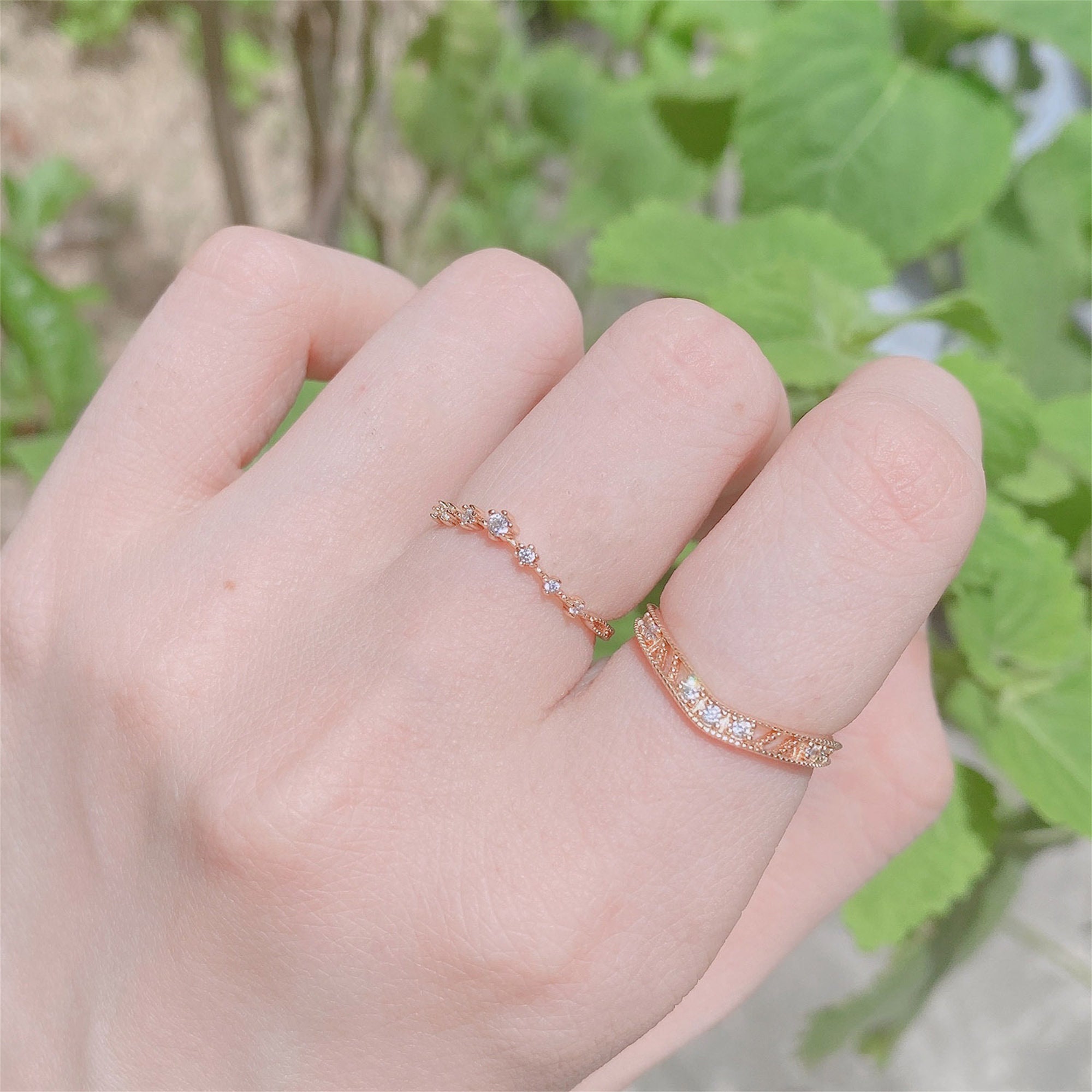 V Ring V Shaped Ring Stacking Ring Gold Minimalist Ring Etsy