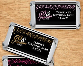 Personalized 50th Birthday Hershey's Miniatures - Set of 30