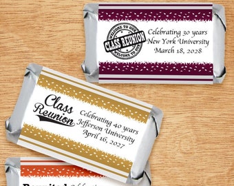 Class Reunion Favors: Personalized Hershey's Miniatures, Set of 30