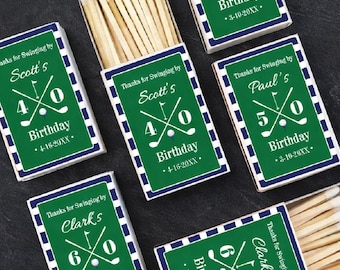 Personalized Golf Birthday Matchboxes Party Favors