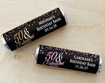 50th Birthday Personalized Breath Savers: Party Favors, Set of 12