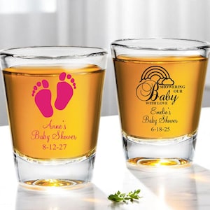 Baby Shower Design Personalized Shot Glass Favors, Baby Shower Shot Glass Party Favors DM6 - Set of 24