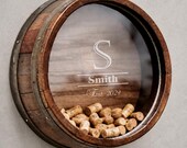 Personalized Monogram Reclaimed Wine Barrel Cork Display