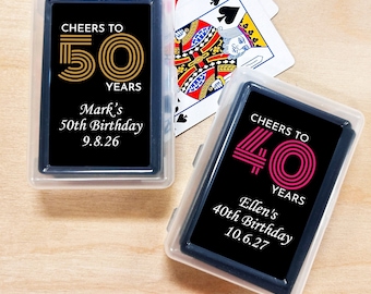 Personalized Playing Card Favors: Birthday, Wedding, or Party - Set of 10