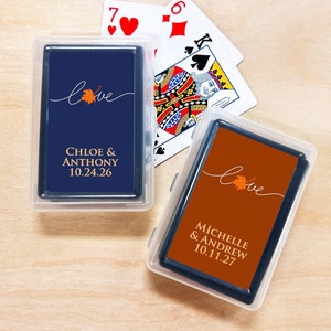Personalized Playing Card Favors: Fall Wedding, Custom Label (Assembly Required)