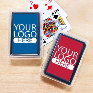 Your Logo Corporate Personalized Playing Cards Favors with Labels, LOGO Artwork Personalized Playing Cards Gifts - Set of 10