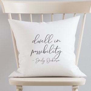 Dwell In Possibility Personalized Pillow | Custom Home Pillow Cover or with Cusion Gifts | DM-A3212Y | White Pillow Cover Gift
