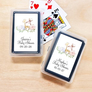 Baby Safari Jungle Animals Custom Personalized Playing Cards Favors, Personalized Baby Safari Jungle Animals Baby Shower Favors DM87