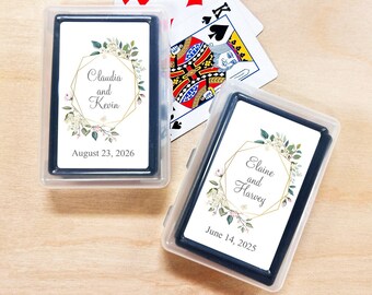 Floral Frame Personalized Playing Cards Favors, Wedding Personalized Playing Cards Favors, Wedding Gifts DM78-2