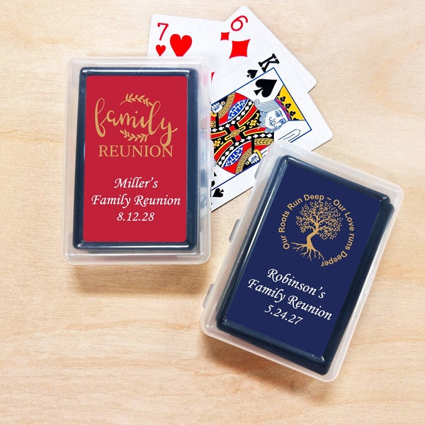 Set of 12 Family Reunion Party Favors, Family Party Favors, Personalized Favors, Personalized Playing Cards Favors with Labels DM130