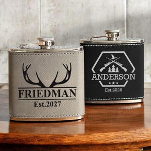 Hunting Personalized Engraved Flask, Hip Travel Flasks, Hunting Gifts, Best Gifts for Hunters DM883