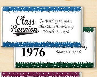 Class Reunion Hershey Bar Favors: Personalized Chocolate, Set of 12
