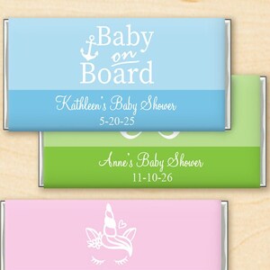 Set of 12 Baby Shower Bulk Favors, Personalized Hershey&#39;s Chocolate Bar, Baby Shower Hershey&#39;s Chocolate Bar with Silver Foil DM6