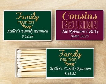Personalized Family Reunion Matchboxes: Custom Party Favors - Set of 50