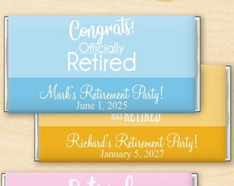 Personalized Retirement Hershey Bar Wrapper Favors - Set of 12