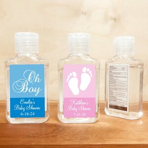 Set of 20 Baby Shower Personalized Labels for Standard Sanitizers, Baby Shower Personalized Labels DM6