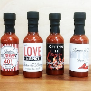 Bulk Home Made Hot Sauce Favors, Personalized Favors, Hot Sauce Favors,  Personalized Plastic Bottle with Hot Sauce Favors