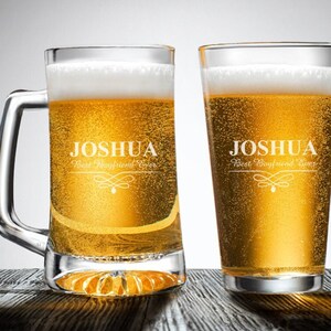 Vintage Loop Personalized Beer Glass Engraved Gifts, Vintage Loop Beer Mug Pilsner Large Beer Mug Pint Glass Beer Glass Gifts DM882