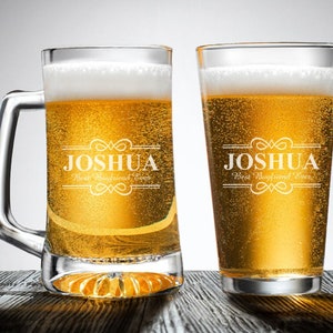 Livingston Design Personalized Beer Glass Engraved Gifts, Livingston Beer Mug Pilsner Large Beer Mug Pint Glass Beer Glass Gifts DM882ZF